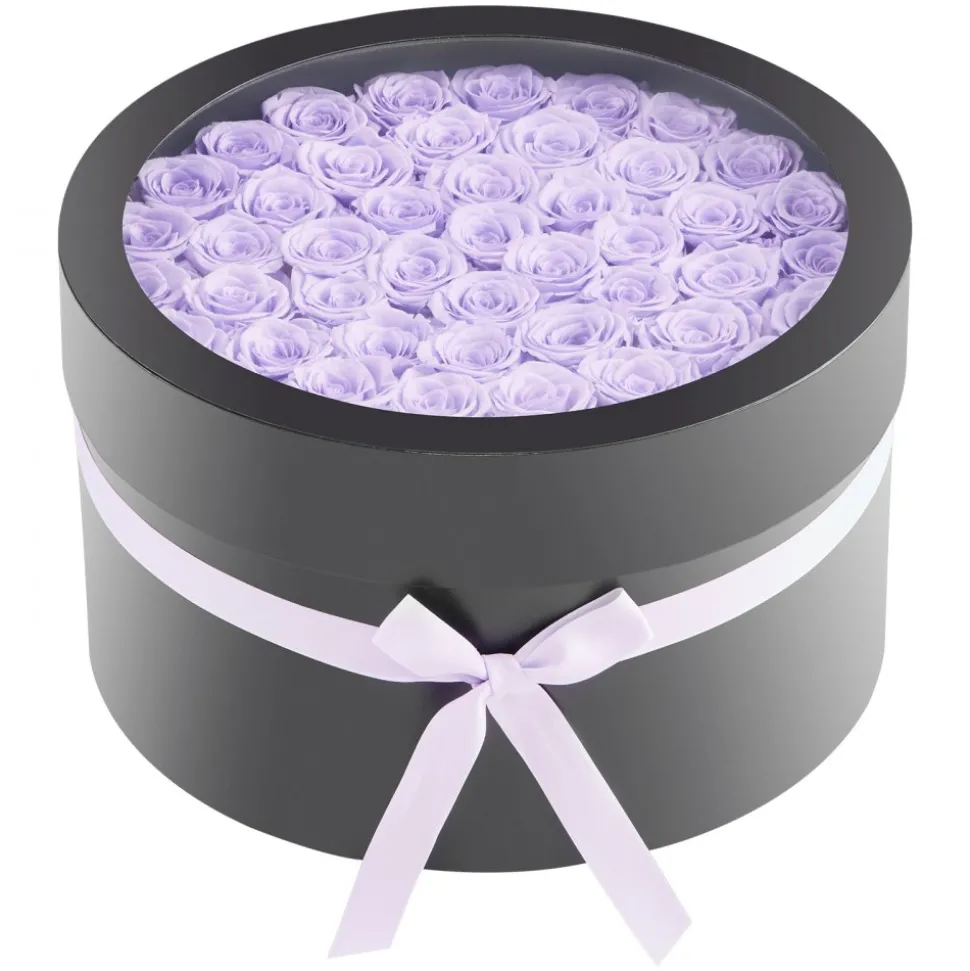 VEVOR Forever Flowers, 50 Preserved Roses in a Box, Eternal Flowers Immortal Bouquet Birthday Present for Women Her Wife Mothers, Anniversary, Valentine's Day,Christmas, Lavender Purple