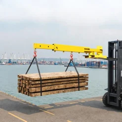 VEVOR Forklift Jib Boom Crane, 6000lbs Capacity, Manual Telescoping Boom Extends Up to 56.1 inches, Forklift Mobile Crane with 2 Hooks, Adjustable Forklift Crane Attachment for Warehouse, Factories