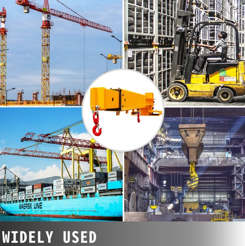 VEVOR Forklift Mobile Crane 6000lbs/3T Capacity, Forklift Crane Attachment 2 Hooks, Forklift Lifting Hoist with Truss Jib Boom, Forklift Extension, Forklift Boom Attachment Towing Handling Equipment