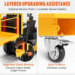 VEVOR Forklift Safety Cage, 1200 lbs Load Capacity, 36 x 36 inches Folding Forklift Work Platform with Lockable Swivel Wheels, Drain Hole & Device Chain, Holds 1 to 2 Adults, Perfect for Aerial Work