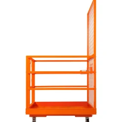 VEVOR Forklift Safety Cage, 1400lbs Load Capacity, 43'' x 45'' Forklift Work Platform with Safety Harness & Lock, Drain Hole & Wheels & Tool Basket, Dual Nonslip Design Perfect for Aerial Work