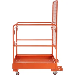 VEVOR Forklift Safety Cage, 36.2 x 41.1 Inch, Forklift Man Basket with 4 Wheels, 1200 lbs Capacity, Heavy Duty Work Platform Collapsible Lift Basket, Safety Harness, for Aerial Work Lifting Loader