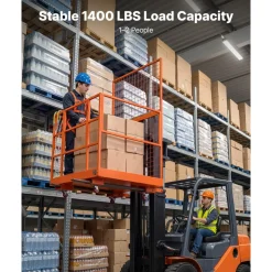 VEVOR Forklift Safety Cage, 36.6 x 36.6 Inch, Forklift Man Basket with 4 Wheels, 1200 lbs Capacity, Heavy Duty Work Platform, Collapsible Lift Basket Safety Set, for Most Aerial Jobs Lifting Loader