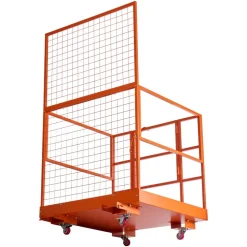 VEVOR Forklift Safety Cage, 36.6 x 36.6 Inch, Forklift Man Basket with 4 Wheels, 1200 lbs Capacity, Heavy Duty Work Platform, Collapsible Lift Basket Safety Set, for Most Aerial Jobs Lifting Loader