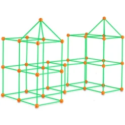 VEVOR Fort Building Kit for Kids, 140PCS Glow in The Dark STEM Building Toys, Educational Gift for 4 5 6 7 8+ Year Old Boys & Girls Indoor Outdoor Play Tent Construction Toys with 96 Rods and 44 Balls