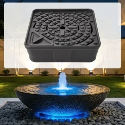 VEVOR Fountain and Water Feature Basin, 30-Inch Disappearing Water Fountain Basin for Landscape and Garden, Supports Up to 500 lbs, Heavy Duty Pond Reservoir for Bubbling Rock & Garden Statues, Black