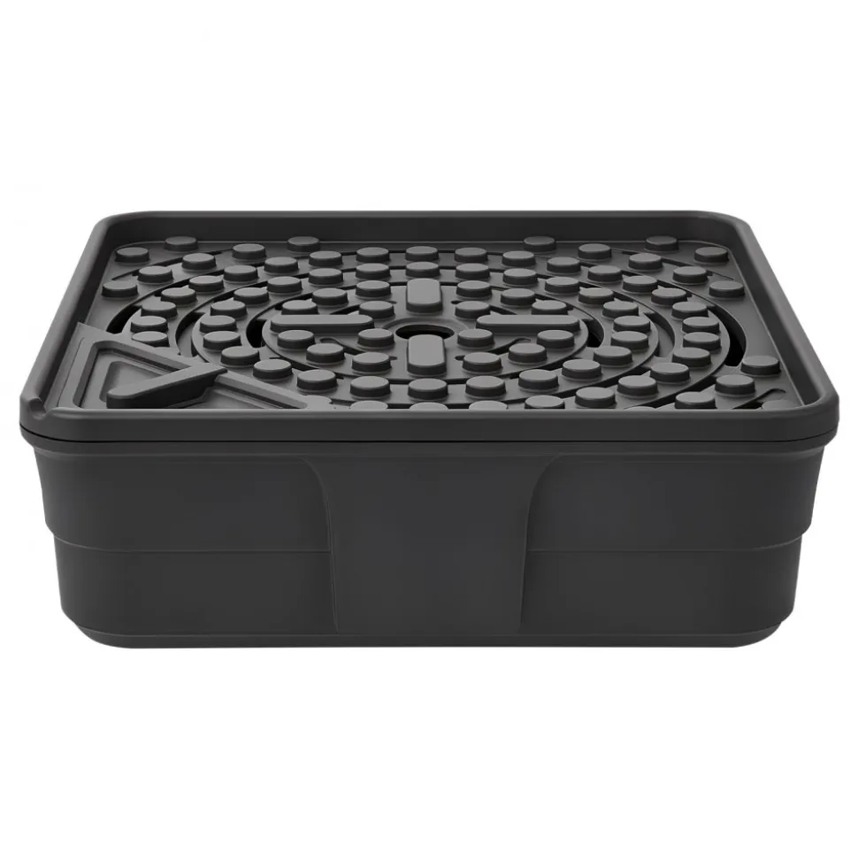 VEVOR Fountain and Water Feature Basin, 30-Inch Disappearing Water Fountain Basin for Landscape and Garden, Supports Up to 500 lbs, Heavy Duty Pond Reservoir for Bubbling Rock & Garden Statues, Black