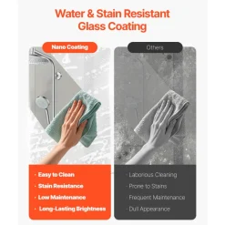 VEVOR Frameless Bathtub Shower Door, 34 in. W x 55 in. H, Half Shower Door for Bathtub, 180° Rotatable Tempered Glass Door, Half Shower Door with 1/4 in Tempered Glass Bathroom Shower Screen, Black