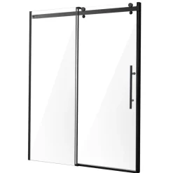VEVOR Frameless Shower Door, 58-59 W x 75 H in, Shower Sliding Glass Door with 5/16 in(8mm) Clear SGCC Tempered Glass, Waterproof Shatterproof Stainproof with Stainless Steel Hardware, Matte Black