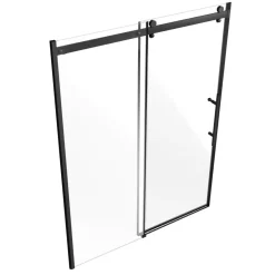 VEVOR Frameless Shower Door, 58-59 W x 75 H in, Shower Sliding Glass Door with 5/16 in(8mm) Clear SGCC Tempered Glass, Waterproof Shatterproof Stainproof with Stainless Steel Hardware, Matte Black