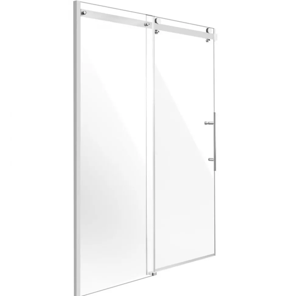 VEVOR Frameless Shower Door, 58-59 W x 75 H in, Shower Sliding Glass Door with 5/16 in(8mm) Clear SGCC Tempered Glass, Waterproof Shatterproof NANO Stainproof with Stainless Steel Hardware, Chrome
