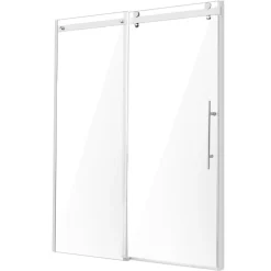 VEVOR Frameless Shower Door, 58-59 W x 75 H in, Shower Sliding Glass Door with 5/16 in(8mm) Clear SGCC Tempered Glass, Waterproof Shatterproof NANO Stainproof with Stainless Steel Hardware, Chrome