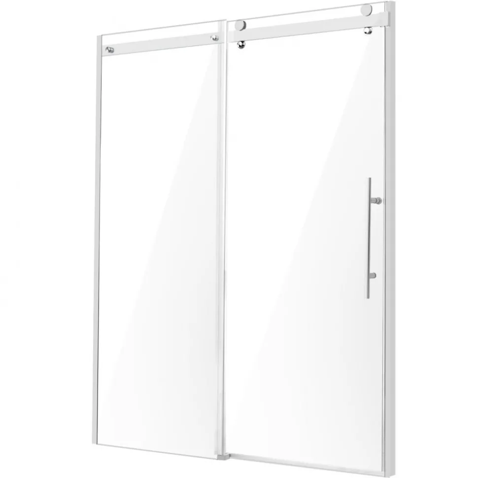 VEVOR Frameless Shower Door, 58-59 W x 75 H in, Shower Sliding Glass Door with 5/16 in(8mm) Clear SGCC Tempered Glass, Waterproof Shatterproof NANO Stainproof with Stainless Steel Hardware, Chrome