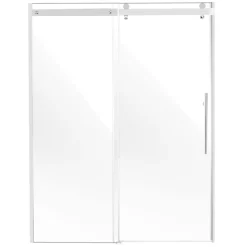 VEVOR Frameless Shower Door, 58-59 W x 75 H in, Shower Sliding Glass Door with 5/16 in(8mm) Clear SGCC Tempered Glass, Waterproof Shatterproof NANO Stainproof with Stainless Steel Hardware, Chrome