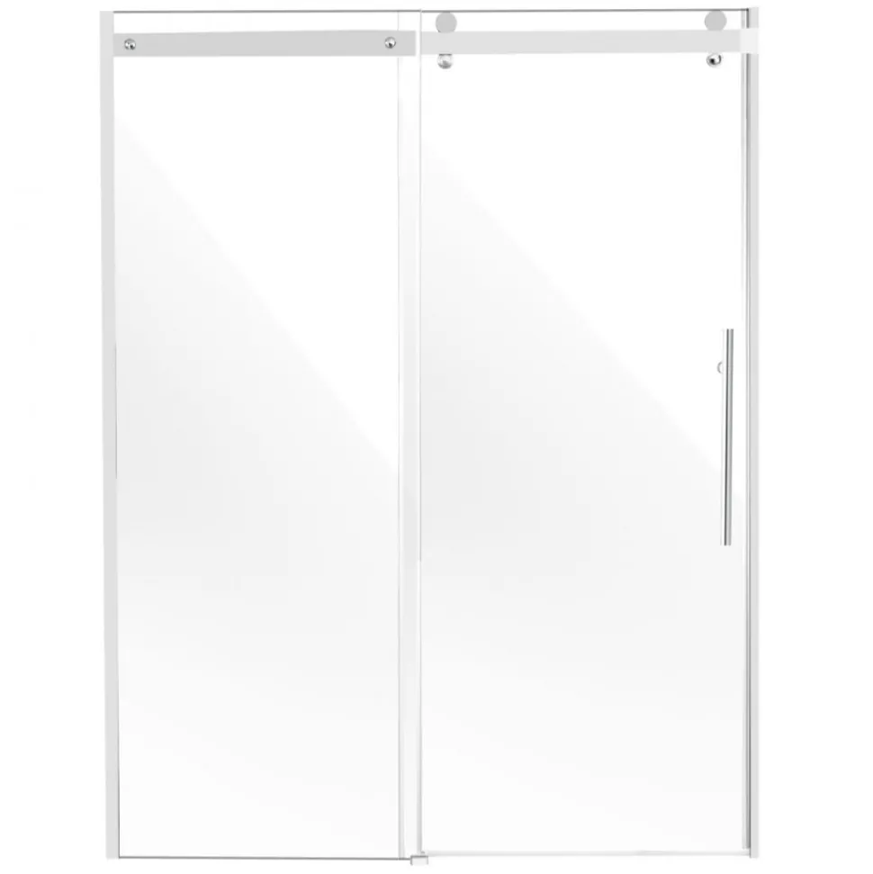 VEVOR Frameless Shower Door, 58-59 W x 75 H in, Shower Sliding Glass Door with 5/16 in(8mm) Clear SGCC Tempered Glass, Waterproof Shatterproof NANO Stainproof with Stainless Steel Hardware, Chrome