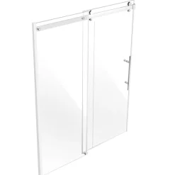 VEVOR Frameless Shower Door, 58-59 W x 75 H in, Shower Sliding Glass Door with 5/16 in(8mm) Clear SGCC Tempered Glass, Waterproof Shatterproof NANO Stainproof with Stainless Steel Hardware, Chrome
