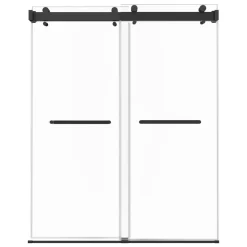 VEVOR Frameless Shower Door, 48" W x 76" H, Shower Sliding Glass Door with 3/8" (10 mm) Thick Clear Tempered Glass, Noiseless Shatterproof Nano Coating, with Rail, Seal Strip and Hardware Kit