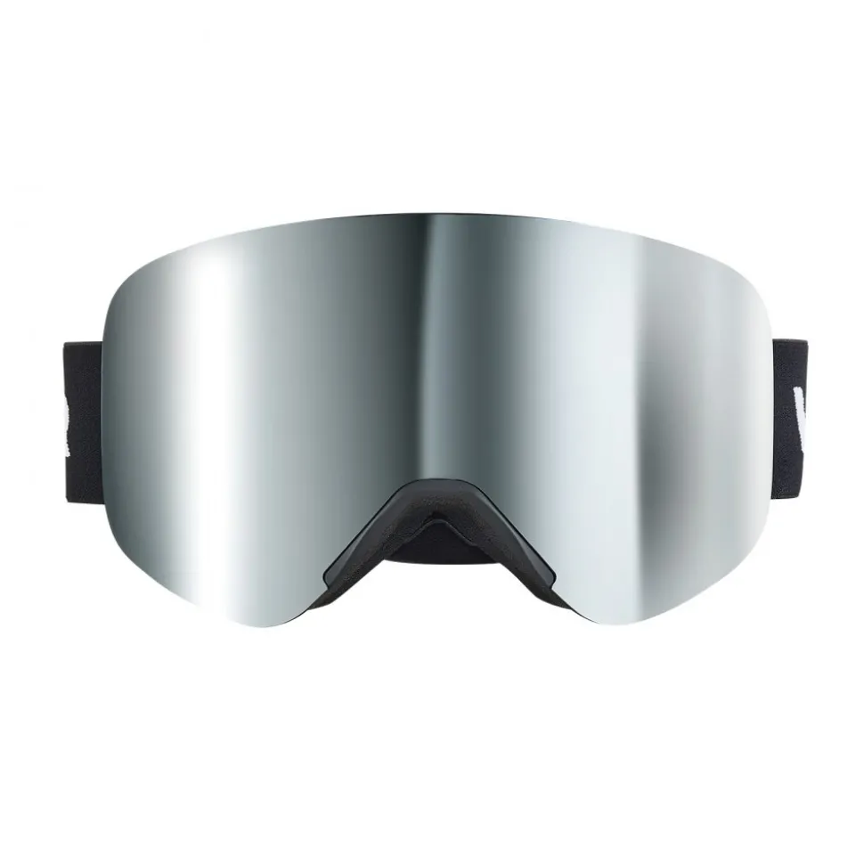 VEVOR Frameless Ski Goggles, Magnet Cylindrical Lens with Silver Mirror Revo Coating, OTG Anti fog Snow Goggles for Men Women, TPU Frame & Ventilation Structure, Fit for Skiing, Skating, Snowboarding