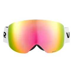 VEVOR Frameless Ski Goggles, Spherical Lens with Pink Revo Coating, OTG Anti fog Snow Goggles for Men Women Youth, TPU Frame & Ventilation Structure, Suitable for Skiing, Skating, Snowboarding