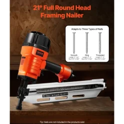 VEVOR Framing Nailer, 80-120PSI Air Nail Gun, 2