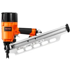 VEVOR Framing Nailer, 2" to 3-1/2" 21 Degree Full Round Head Pneumatic Framing Nailer with Dual Trigger Modes & Tool-Less Depth Adjustment, 80-120PSI Pro Air Nail Gun for Framing Flooring Decking
