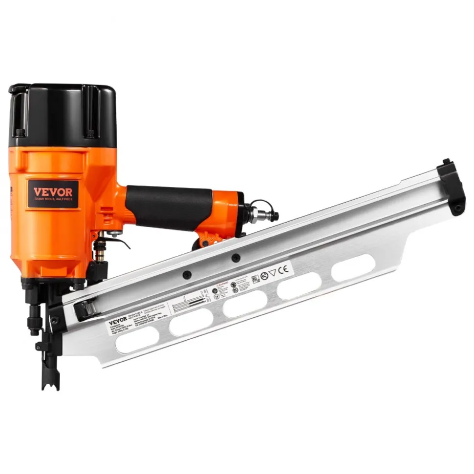 VEVOR Framing Nailer, 2" to 3-1/2" 21 Degree Full Round Head Pneumatic Framing Nailer with Dual Trigger Modes & Tool-Less Depth Adjustment, 80-120PSI Pro Air Nail Gun for Framing Flooring Decking