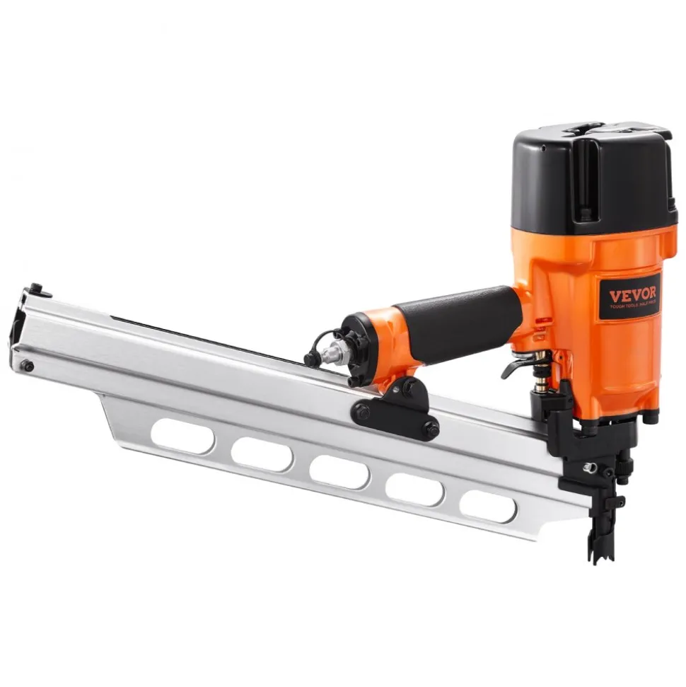VEVOR Framing Nailer, 2" to 3-1/2" 21 Degree Full Round Head Pneumatic Framing Nailer with Dual Trigger Modes & Tool-Less Depth Adjustment, 80-120PSI Pro Air Nail Gun for Framing Flooring Decking