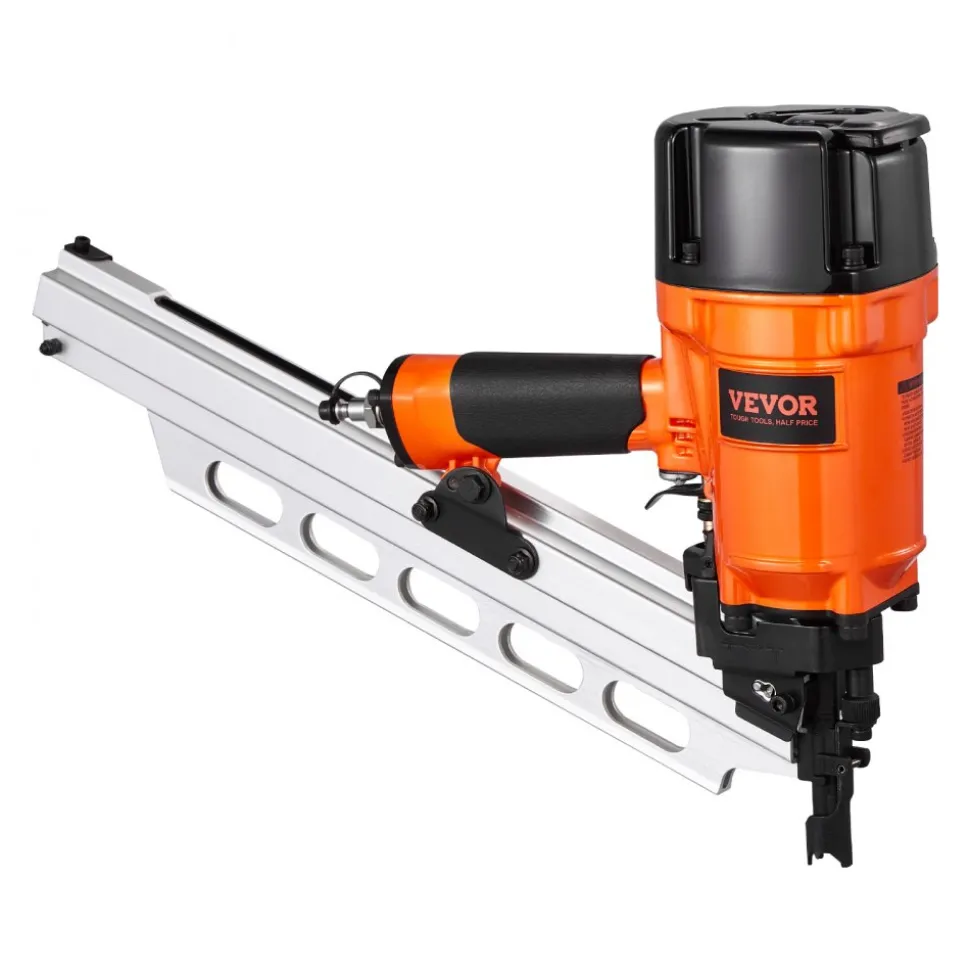 VEVOR Framing Nailer, 2" to 3-1/2" 21 Degree Full Round Head Pneumatic Framing Nailer with Dual Trigger Modes & Tool-Less Depth Adjustment, 80-120PSI Pro Air Nail Gun for Framing Flooring Decking