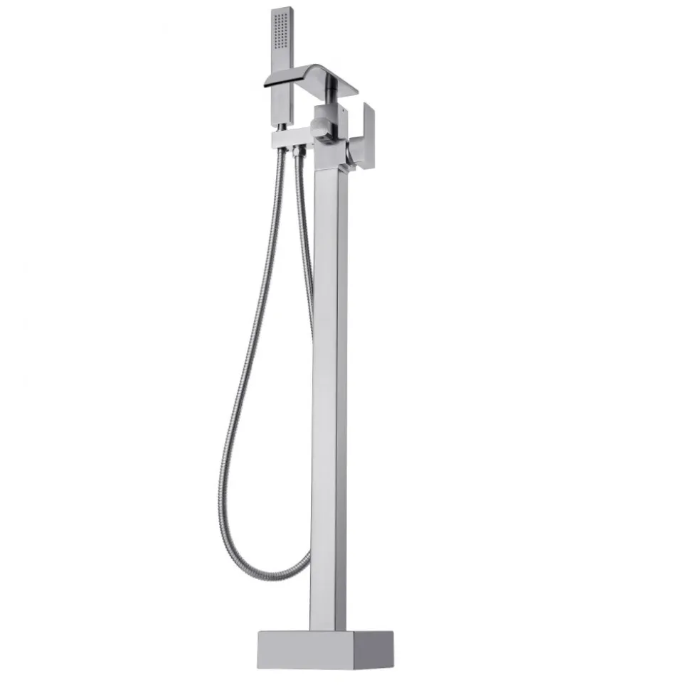 VEVOR Freestanding Bathtub Faucet, Floor Mount, Freestanding Tub Filler, Shower Mixer Taps, Two Water Modes, 360° Swivel Spout, for Bathing & Showering Pet Bathing Cleaning Drains Toilet Flushing