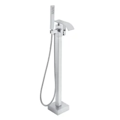 VEVOR Freestanding Bathtub Faucet, Floor Mount, Freestanding Tub Filler, Shower Mixer Taps, Two Water Modes, 360° Swivel Spout, for Bathing & Showering Pet Bathing Cleaning Drains Toilet Flushing