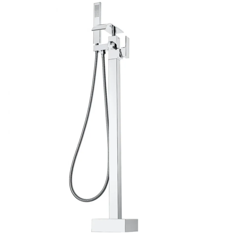 VEVOR Freestanding Bathtub Faucet, Floor Mount, Freestanding Tub Filler, Shower Mixer Taps, Two Water Modes, 360° Swivel Spout, for Bathing & Showering Pet Bathing Cleaning Drains Toilet Flushing
