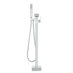 VEVOR Freestanding Bathtub Faucet, Floor Mount, Freestanding Tub Filler, Shower Mixer Taps, Two Water Modes, 360° Swivel Spout, for Bathing & Showering Pet Bathing Cleaning Drains Toilet Flushing
