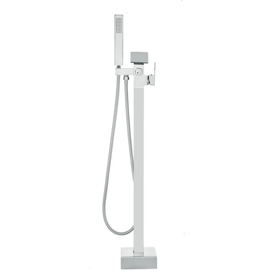 VEVOR Freestanding Bathtub Faucet, Floor Mount, Freestanding Tub Filler, Shower Mixer Taps, Two Water Modes, 360° Swivel Spout, for Bathing & Showering Pet Bathing Cleaning Drains Toilet Flushing