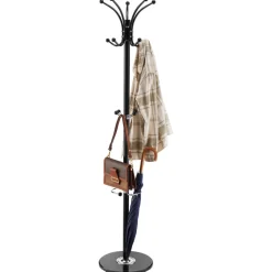 VEVOR Freestanding Coat Rack, Metal Coats Rack Stand with Umbrella Holder, Stable Marble Base & 14 Hooks, Hall Coat Tree for Entryway, Bedroom, Living Room, Stylish Coats Hanger for Hats, Scarves, Bag