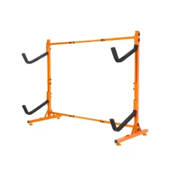 VEVOR Freestanding Kayak Storage Rack, Kayak Stand for 2 Kayak Canoe Paddleboard, Heavy-duty Steel Kayak Hanger Holder with Padded Arms and Adjustable Width, 175LBS Max Load, for Indoor Outdoor Garage