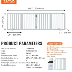 VEVOR Freestanding Pet Barrier, 24