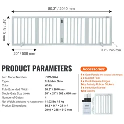 VEVOR Freestanding Pet Barrier, 24