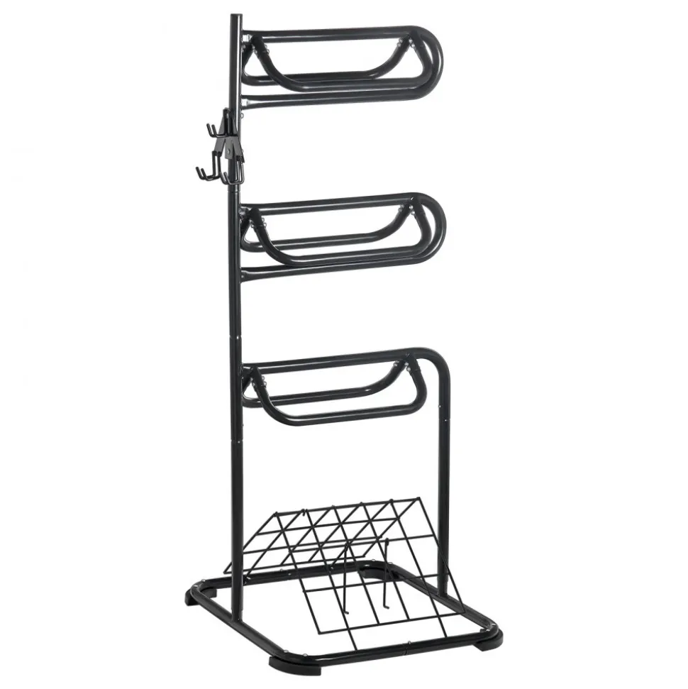 VEVOR Freestanding Saddle Stand, 30 x 30 x 68.5 in, 3 Tiers Saddle Rack, Heavy Duty Saddle Blanket Holder with Removable & Rotating Tiers, English & Western Saddle Rack for Tack Room Organization