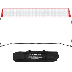 VEVOR Freestanding Volleyball Training Net for Indoor or Outdoor Use, Adjustable Height Portable Net System with Carrying Bag, Professional Volleyball Practice Trainer for Hitting or Serving Drills