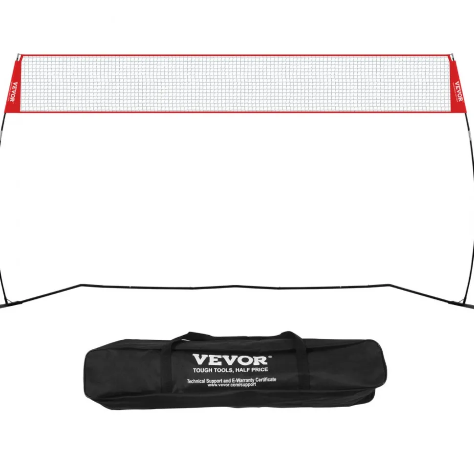 VEVOR Freestanding Volleyball Training Net for Indoor or Outdoor Use, Adjustable Height Portable Net System with Carrying Bag, Professional Volleyball Practice Trainer for Hitting or Serving Drills
