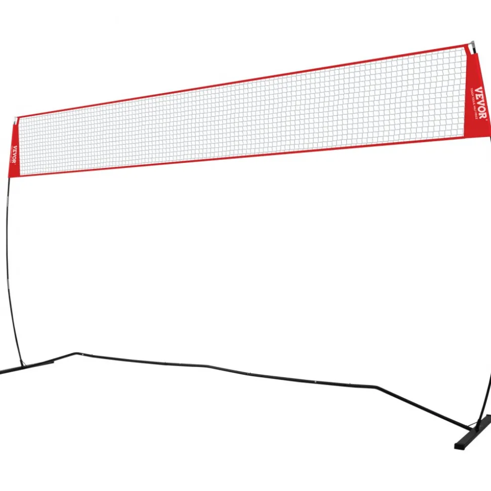 VEVOR Freestanding Volleyball Training Net for Indoor or Outdoor Use, Adjustable Height Portable Net System with Carrying Bag, Professional Volleyball Practice Trainer for Hitting or Serving Drills