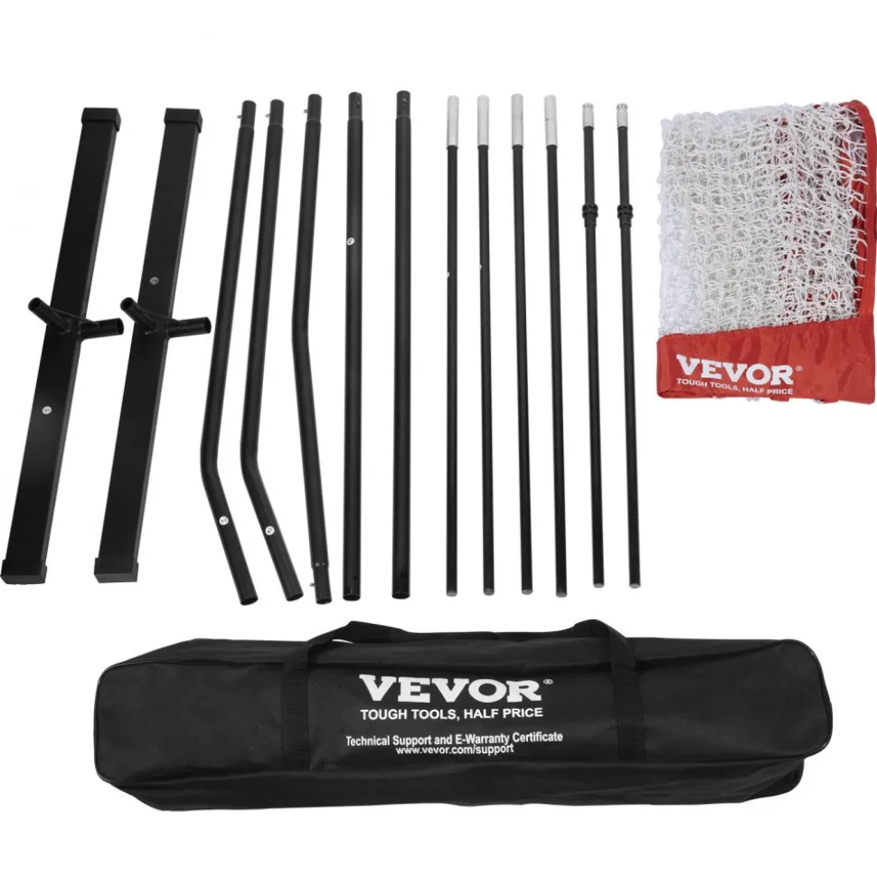 VEVOR Freestanding Volleyball Training Net for Indoor or Outdoor Use, Adjustable Height Portable Net System with Carrying Bag, Professional Volleyball Practice Trainer for Hitting or Serving Drills