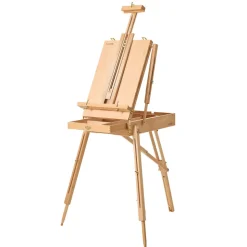 VEVOR French Easel with Legs Foldable and Portable Sketchbox Easel Stand, For Painting, Solid Beech Wood, Holds Canvas up to 33.86", Adjustable Height & Angle, with Drawer, Palette, Shoulder Strap