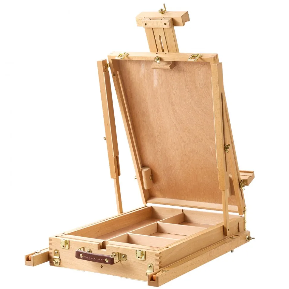 VEVOR French Easel with Legs Foldable and Portable Sketchbox Easel Stand, For Painting, Solid Beech Wood, Holds Canvas up to 33.86", Adjustable Height & Angle, with Drawer, Palette, Shoulder Strap
