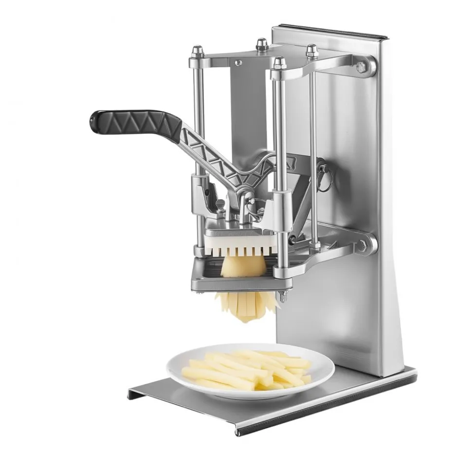 VEVOR French Fry Cutter, Commercial Vegetable Chopper with 4 Blades - 1/4", 3/8", 6-Wedge Slicer & Apple Corer - Wall Mount Stainless Steel Potato Cutter, for Home & Restaurant Use