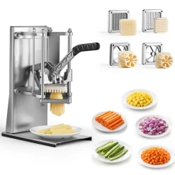 VEVOR French Fry Cutter, Commercial Vegetable Chopper with 4 Blades - 1/4
