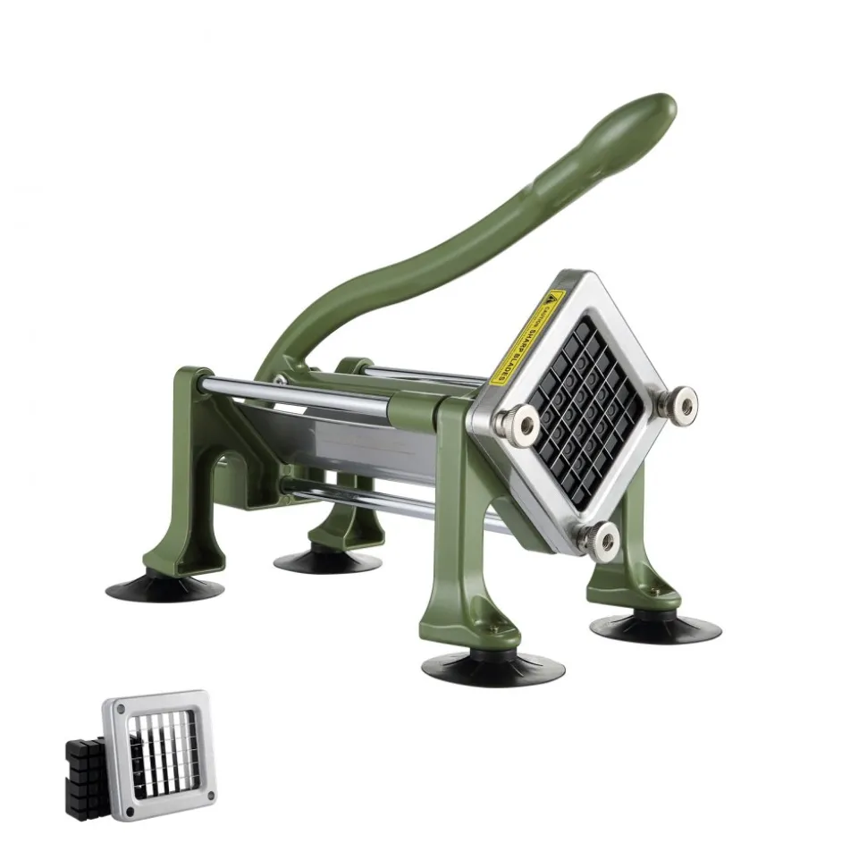 VEVOR French Fry Cutter, Potato Slicer with 1/2-Inch Stainless Steel Blade, Manual Potato Cutter Chopper with Suction Cups, Great for Potato, French Fries, Cucumber, Vegetables, Carrot