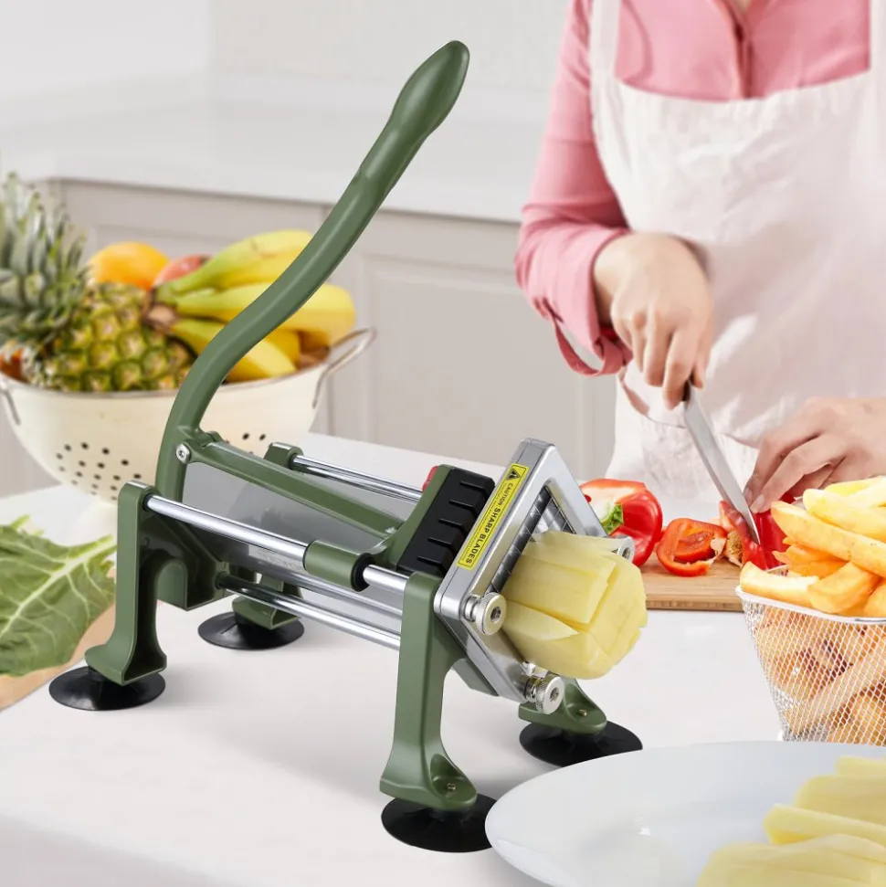 VEVOR French Fry Cutter, Potato Slicer with 1/2-Inch Stainless Steel Blade, Manual Potato Cutter Chopper with Suction Cups, Great for Potato, French Fries, Cucumber, Vegetables, Carrot