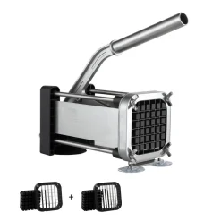 VEVOR French Fry Cutter, Potato Slicer with 1/2-Inch and 3/8-Inch Stainless Steel Blades, Manual Potato Cutter Chopper with Suction Cups, Great for Potato, French Fries, Cucumber, Vegetables, Carrot