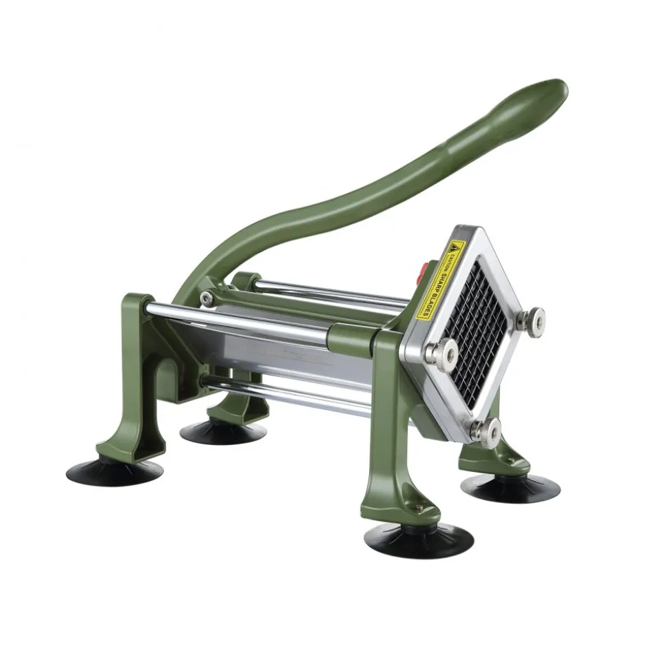 VEVOR French Fry Cutter, Potato Slicer with 1/2-Inch and 3/8-Inch Stainless Steel Blades, Manual Potato Cutter Chopper with Suction Cups, Great for Potato, French Fries, Cucumber, Vegetables, Carrot